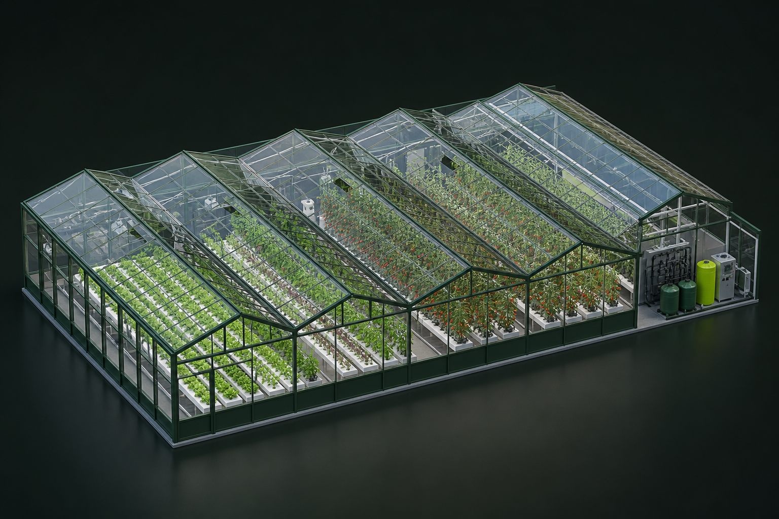 Render of an AKAR greenhouse